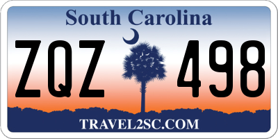 SC license plate ZQZ498