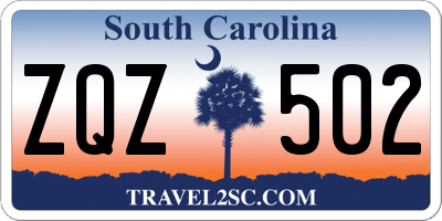 SC license plate ZQZ502
