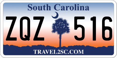 SC license plate ZQZ516