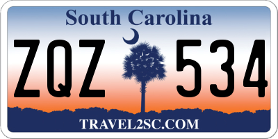 SC license plate ZQZ534