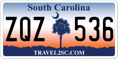 SC license plate ZQZ536