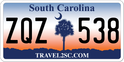 SC license plate ZQZ538