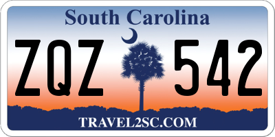 SC license plate ZQZ542