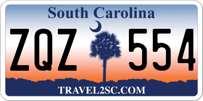 SC license plate ZQZ554