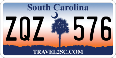 SC license plate ZQZ576