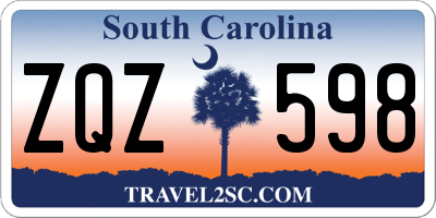 SC license plate ZQZ598