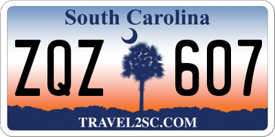 SC license plate ZQZ607