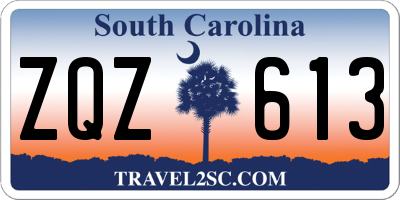 SC license plate ZQZ613