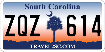 SC license plate ZQZ614