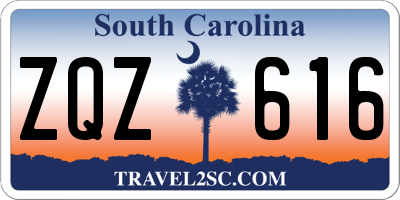 SC license plate ZQZ616