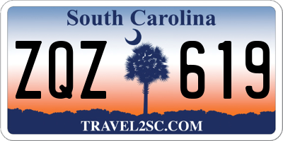 SC license plate ZQZ619