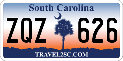 SC license plate ZQZ626