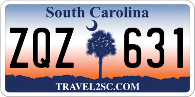 SC license plate ZQZ631