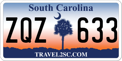 SC license plate ZQZ633