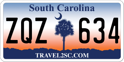 SC license plate ZQZ634