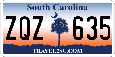 SC license plate ZQZ635