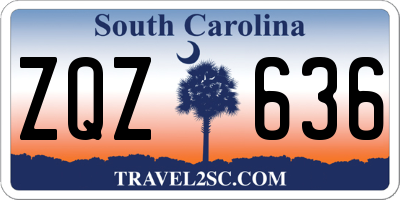 SC license plate ZQZ636
