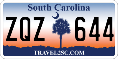 SC license plate ZQZ644