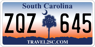 SC license plate ZQZ645