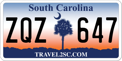 SC license plate ZQZ647