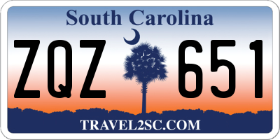 SC license plate ZQZ651