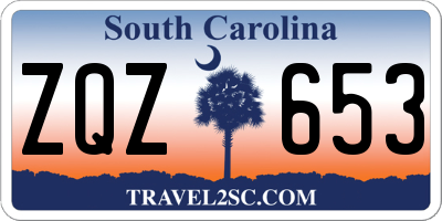 SC license plate ZQZ653
