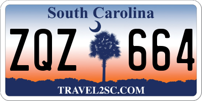 SC license plate ZQZ664