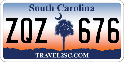 SC license plate ZQZ676