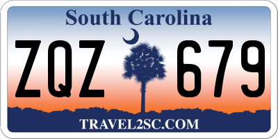 SC license plate ZQZ679