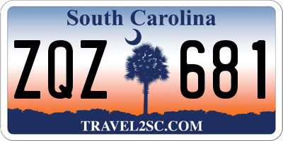 SC license plate ZQZ681