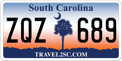 SC license plate ZQZ689