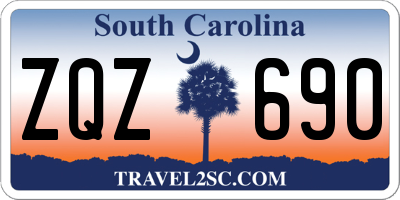 SC license plate ZQZ690