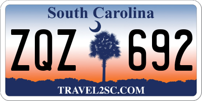SC license plate ZQZ692