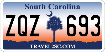 SC license plate ZQZ693