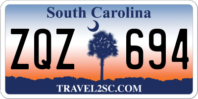 SC license plate ZQZ694