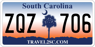 SC license plate ZQZ706