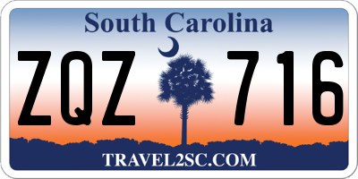 SC license plate ZQZ716