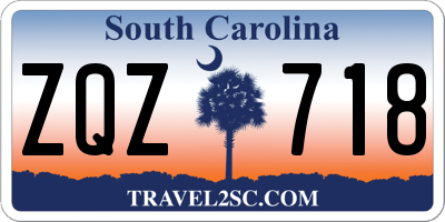SC license plate ZQZ718
