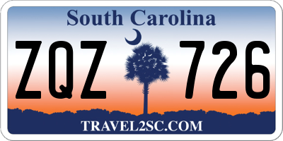 SC license plate ZQZ726