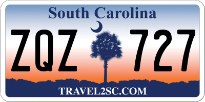 SC license plate ZQZ727
