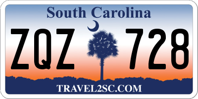 SC license plate ZQZ728