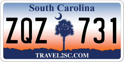 SC license plate ZQZ731