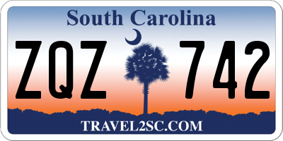 SC license plate ZQZ742