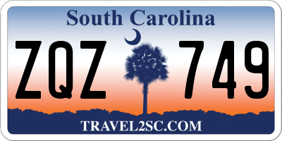 SC license plate ZQZ749