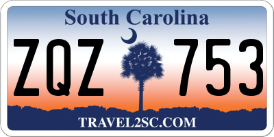 SC license plate ZQZ753