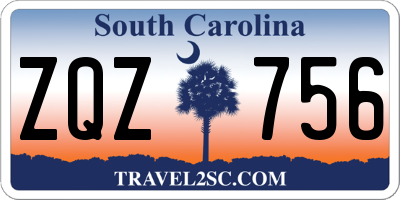 SC license plate ZQZ756