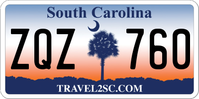 SC license plate ZQZ760