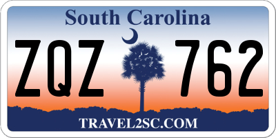 SC license plate ZQZ762