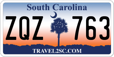 SC license plate ZQZ763
