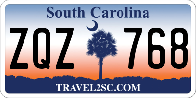 SC license plate ZQZ768